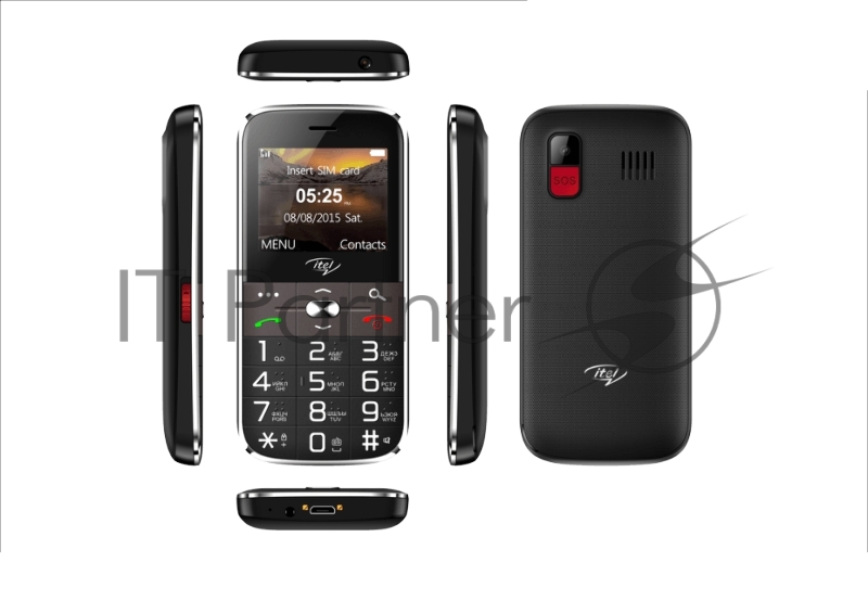 Телефон сотовый Itel it2590 Black, 2, 32MB RAM, 32MB, up to 32GB flash, 0.08Mpix, 2 Sim, 2G, BT v2.1, Micro-USB, 1900mAh, ThreadX, 90g, 124,6 ммx59 ммx14,2 мм
