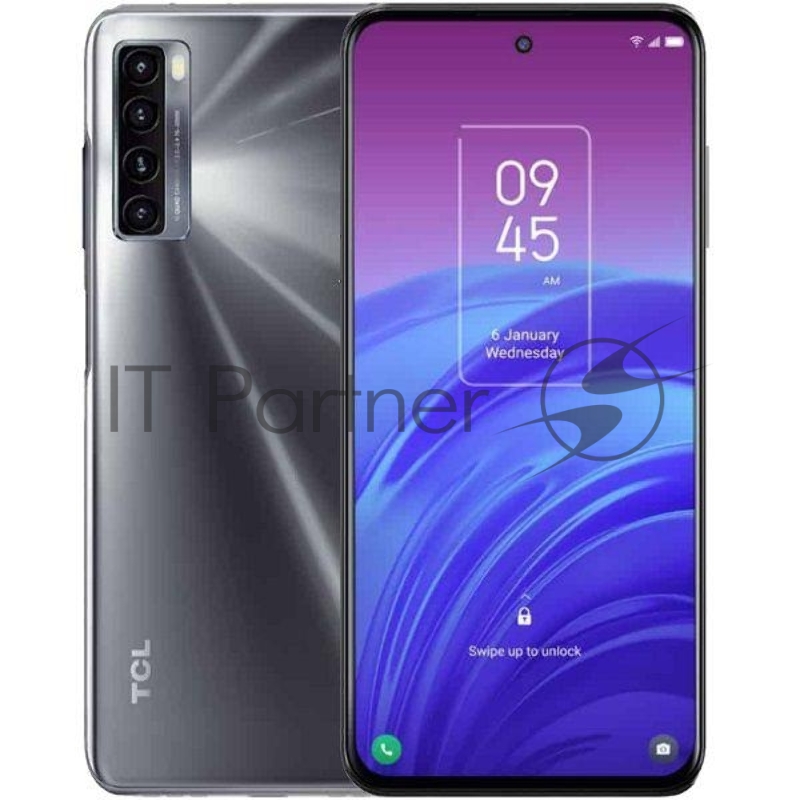 Смартфон TCL 20L Black, 16,9 cm (6.67) 20:9 1080 x 2400, 4x2,0 ГГц+4x1.8 ГГц, 8 Core, 4GB RAM, 128GB, 1 ТБ, 64 МП+ 8МП + 2МП + 2МП/16Mpix, 2 Sim, 2G, 3G, LTE, BT v5.0, Wi-Fi, NFC, GPS, Type-C, 5000mAh, Android 11, 199gx76,9 ммx9,1 мм