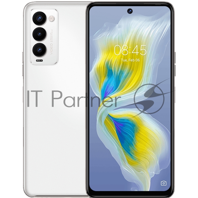 Смартфон Tecno CH7n CAMON 18P 128 Ceramic White, 6.8 Asahi Glass, 20:9, 2460 x 1080 Mpix, 2.0GHz x8, 8 Core, 8GB RAM,128GB, up to 256GB flash, 48Мп+13Мп+2Мп/16Мп, 2Sim, 4G, BT v5.0, WiFi, NFC, GPS/AGPS, Type-C, 5000mAh, Android 11 (GO) + HiOS 7.5, 20
