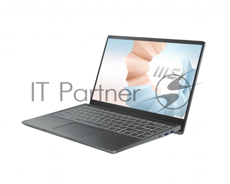 Ноутбук MSI Modern 14 B11MOU-636RU 14(1920x1080 (матовый) IPS)/Intel Core i5 1155G7(2.5Ghz)/8192Mb/512PCISS Iris Xe Graphics/Cam/BT/WiFi/war 1y/1.2kg/Carbon Grey/W10