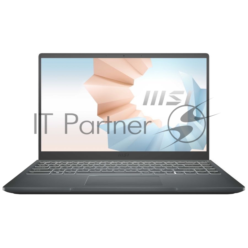 Ноутбук MSI Modern 14 B11MOU-636RU 14(1920x1080 (матовый) IPS)/Intel Core i5 1155G7(2.5Ghz)/8192Mb/512PCISS Iris Xe Graphics/Cam/BT/WiFi/war 1y/1.2kg/Carbon Grey/W10