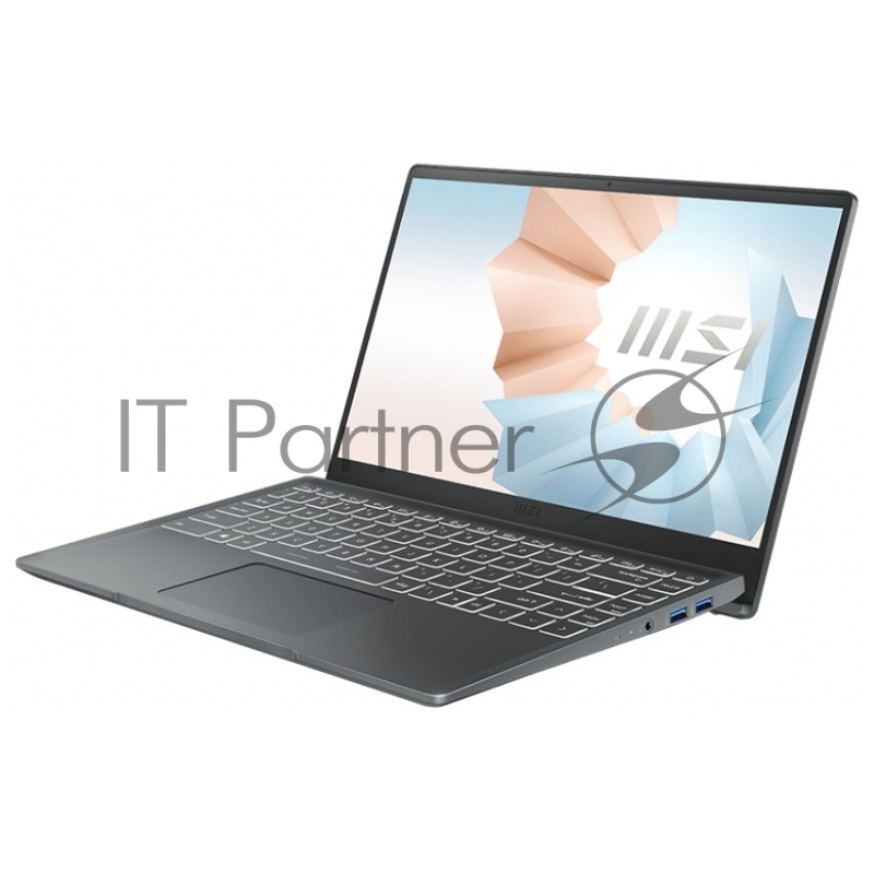 Ноутбук MSI Modern 14 B11MOU-636RU 14(1920x1080 (матовый) IPS)/Intel Core i5 1155G7(2.5Ghz)/8192Mb/512PCISS Iris Xe Graphics/Cam/BT/WiFi/war 1y/1.2kg/Carbon Grey/W10
