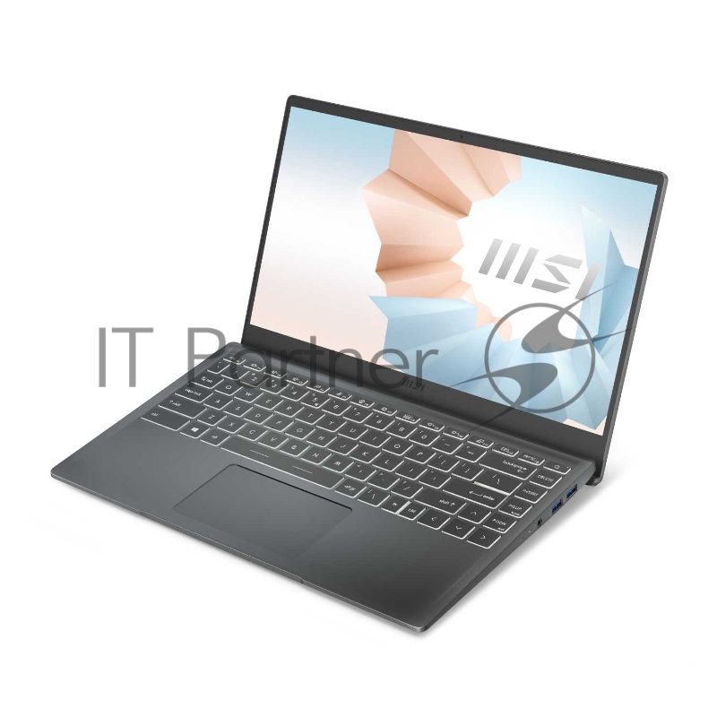 Ноутбук MSI Modern 14 B11MOU-863RU Core i7 1195G7 8Gb SSD512Gb Intel Iris Xe graphics 14 IPS FHD (1920x1080) Windows 10 dk.grey WiFi BT Cam
