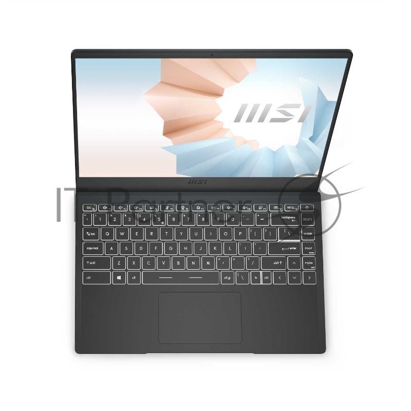 Ноутбук MSI Modern 14 B11MOU-863RU Core i7 1195G7 8Gb SSD512Gb Intel Iris Xe graphics 14 IPS FHD (1920x1080) Windows 10 dk.grey WiFi BT Cam