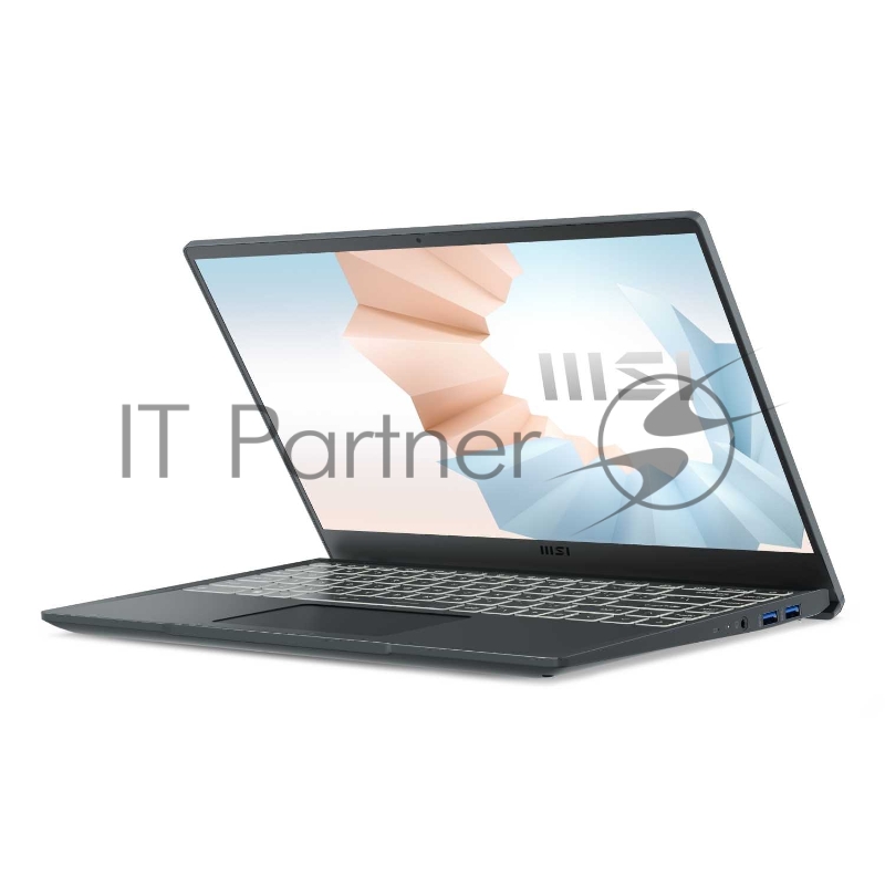 Ноутбук MSI Modern 14 B11MOU-863RU Core i7 1195G7 8Gb SSD512Gb Intel Iris Xe graphics 14 IPS FHD (1920x1080) Windows 10 dk.grey WiFi BT Cam