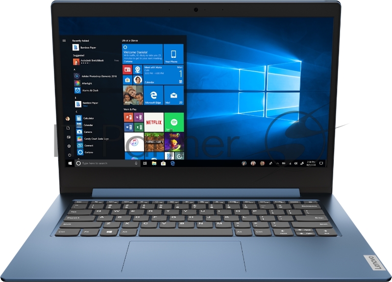Ноутбук Lenovo IdeaPad 1 14ADA05 14(1920x1080)/AMD Athlon Silver 3050U(2.3Ghz)/4096Mb/128SSDGb/ Radeon/Cam/BT/WiFi/35WHr/war 1y/1.4kg/blue/DOS + 45W