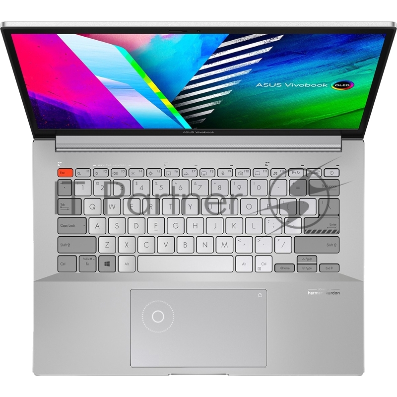 Ноутбук ASUS N7400PC-KM059 14 (2880x1800 OLED 90Hz 16:10)/Intel Core i5 11300H(3.1Ghz)/16384Mb/512SSD+ OptaneGb/noDVD/Ext:nVidia GeForce RTX3050(4096Mb)/Cam/BT/WiFi/1. Silver/DOS