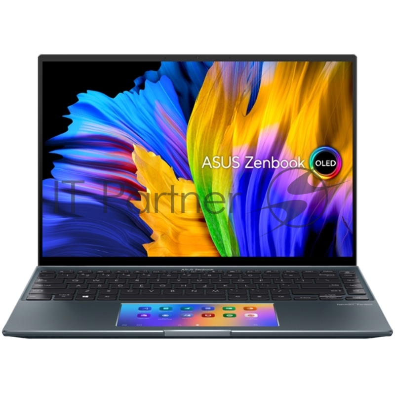 Ноутбук ASUS UX5400EG-KN193T Touch +Sleeve+cable 14(2880x1800 OLED 16:10)/Touch/Intel Core i5 1135G7(2.4Ghz)/8192Mb/512SSD+32 OptaneGb/noDVD/Ext:nVidia GeForce MX450(2048Mb)/Cam/BT/WiFi/war 1y/1.4kg/Pine Grey/W10 + ScreenPad 2.0