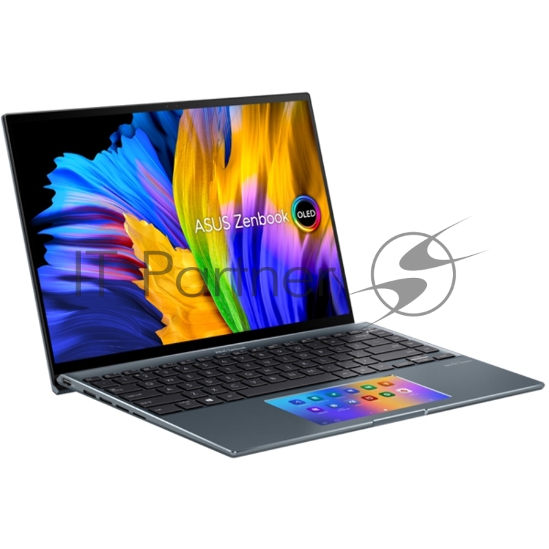 Ноутбук ASUS UX5400EG-KN193T Touch +Sleeve+cable 14(2880x1800 OLED 16:10)/Touch/Intel Core i5 1135G7(2.4Ghz)/8192Mb/512SSD+32 OptaneGb/noDVD/Ext:nVidia GeForce MX450(2048Mb)/Cam/BT/WiFi/war 1y/1.4kg/Pine Grey/W10 + ScreenPad 2.0