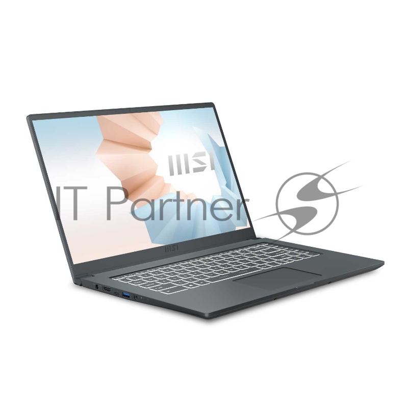 Ноутбук MSI Modern 15 A11SBU-659XRU TigerLake i5-1135G7/8GB/512GB SSD/noODD/15.6 FHD,60Hz IPS/MX450, GDDR5 2GB/WiFi+BT/Dos/Carbon Grey