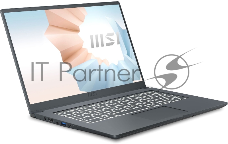 Ноутбук MSI Modern 15 A11SBU-659XRU TigerLake i5-1135G7/8GB/512GB SSD/noODD/15.6 FHD,60Hz IPS/MX450, GDDR5 2GB/WiFi+BT/Dos/Carbon Grey