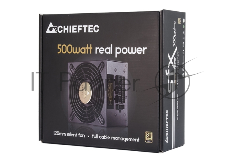 Блок питания Chieftec 500W Retail SFX-500GD-C SFX v2.3/EPS, 80+ GOLD, КПД >90%, 2x PCI-E (6+2-Pin), 4x SATA, 2x MOLEX, Fan 8cm