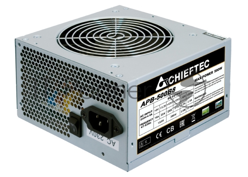 Блок питания Chieftec Value APB-500B8 (ATX 2.3, 500W, Active PFC, 120mm fan) OEM