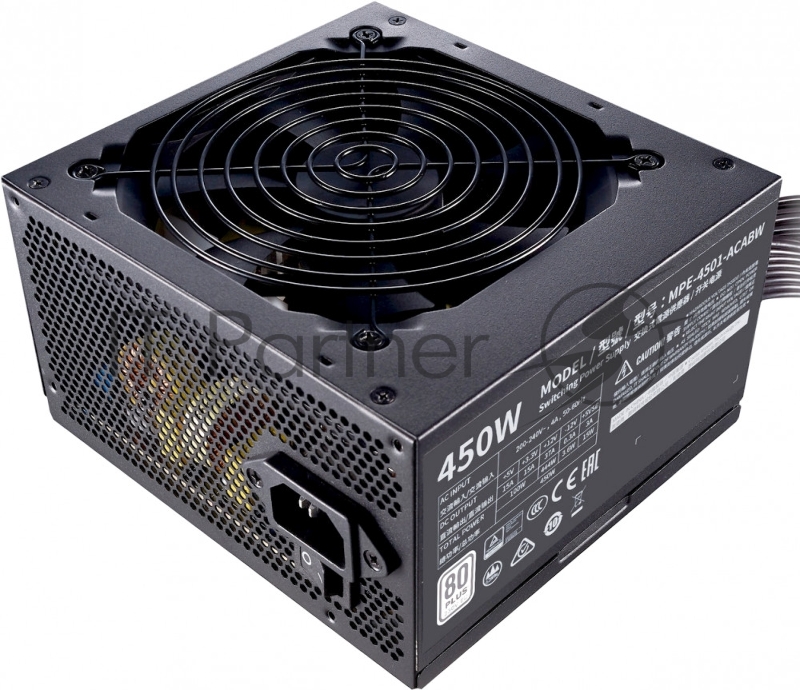 Блок питания Cooler Master MWE White, 450W, ATX, 120mm, 6xSATA, 2xPCI-E(6+2), APFC, 80+ White MPE-4501-ACABW-EU