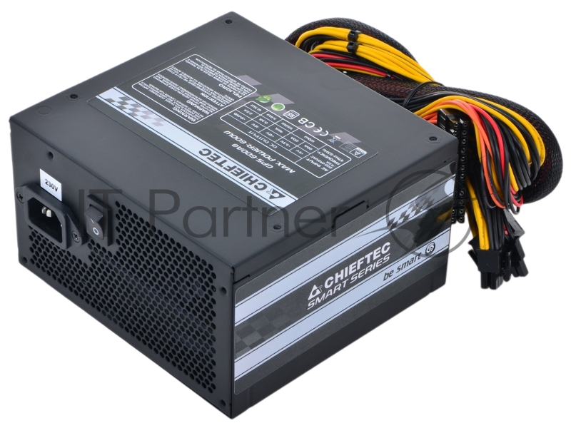 Блок питания Chieftec 600W RTL GPS-600A8 {ATX-12V V.2.3 PSU with 12 cm fan, Active PFC, fficiency >80% with power cord 230V only}