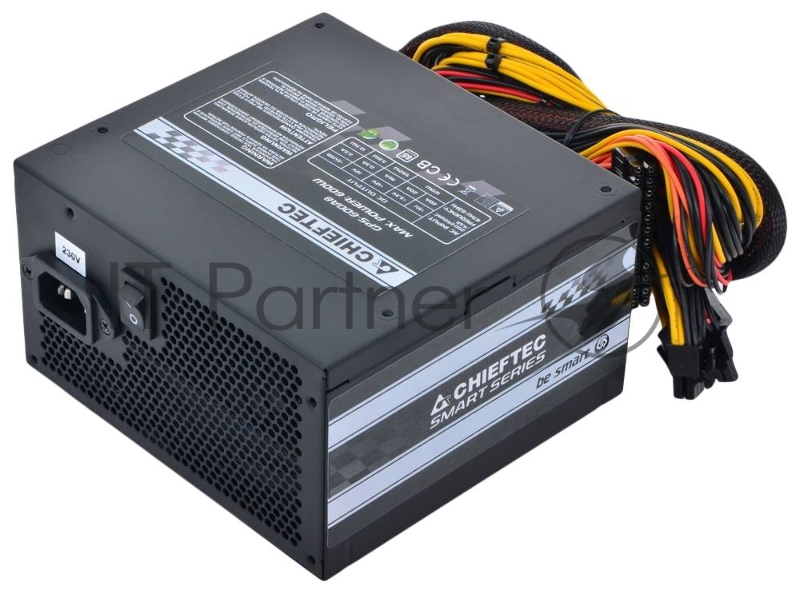 Блок питания Chieftec 600W RTL GPS-600A8 {ATX-12V V.2.3 PSU with 12 cm fan, Active PFC, fficiency >80% with power cord 230V only}