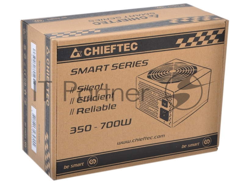 Блок питания Chieftec 600W RTL GPS-600A8 {ATX-12V V.2.3 PSU with 12 cm fan, Active PFC, fficiency >80% with power cord 230V only}