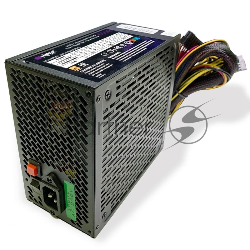 Блок питания HIPER HPB-550RGB (ATX 2.31, 550W, ActivePFC, RGB 140mm fan, Black) BOX