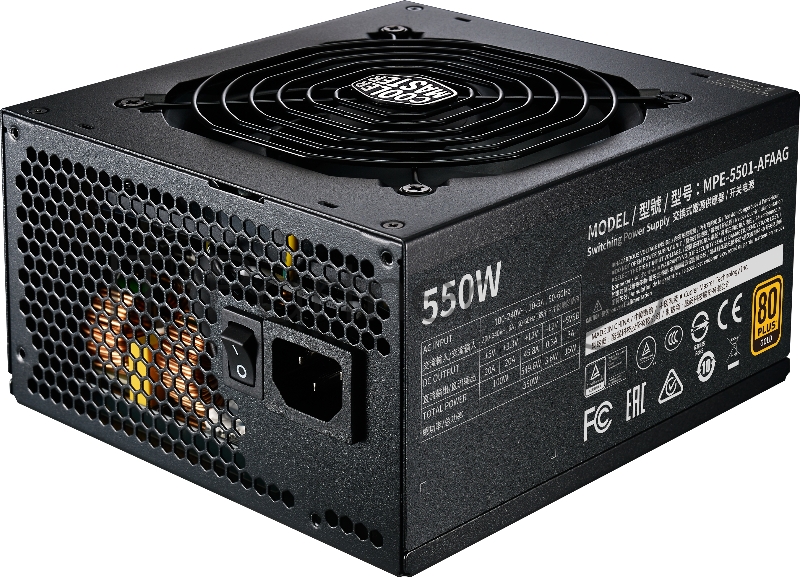 Блок питания 550 Ватт Power Supply Cooler Master MWE Gold V2 FM 550W A/EU Cable