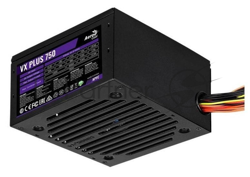 Блок питания Aerocool ATX 750W VX-750 PLUS (24+4+4pin) APFC 120mm fan 6xSATA RTL