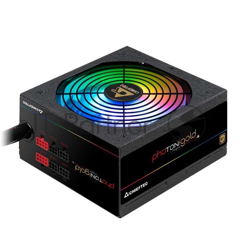 Блок питания Chieftec Photon Gold GDP-650C-RGB (ATX 2.3, 650W, >90 efficiency, Active PFC, ARGB Rainbow 140mm fan, Cable Management) Retail