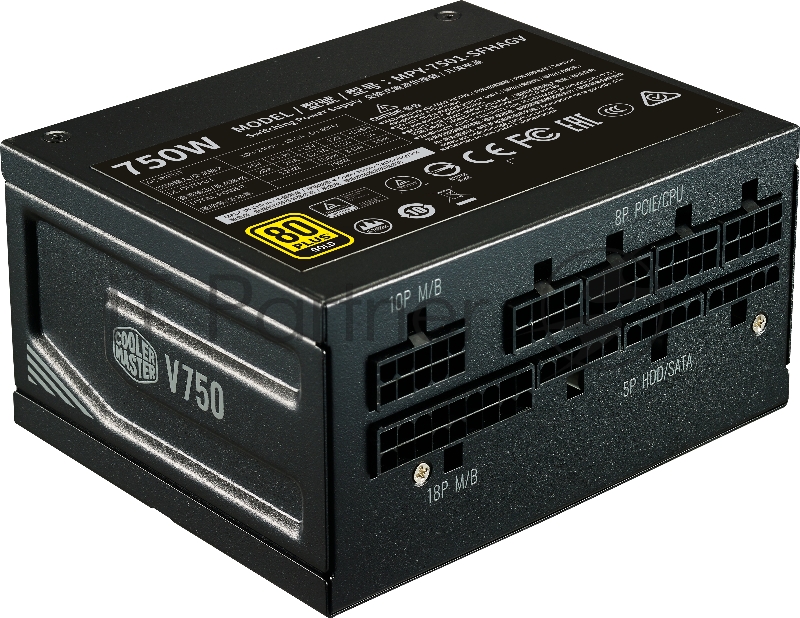 Блок питания 750 Ватт Power Supply Cooler Master V750 SFX Gold, 750W, SFX, 92mm, 24pin, 8xSATA, 4xPCI-E(6+2), APFC, 80+ Gold