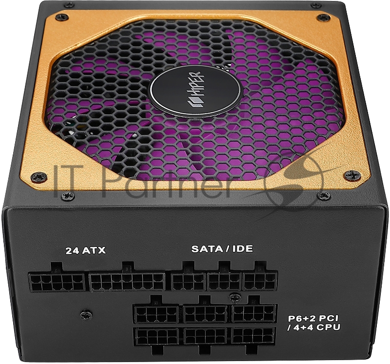 Блок питания для ПК 1200 Ватт/ PSU HIPER HPG-1200FM (1200W 80+Gold, 14cm Fan, 220V input, Efficiency 90%, Modular, Black) BOX