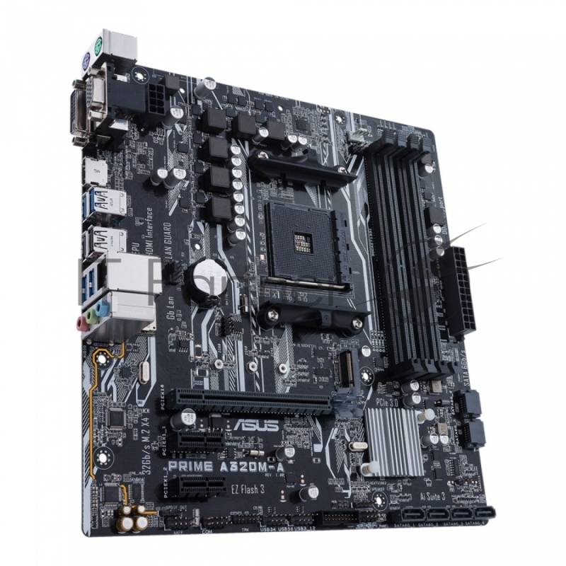 Материнская плата Asus PRIME A320M-A Soc-AM4 AMD A320 4xDDR4 mATX AC`97 8ch(7.1) GbLAN RAID+VGA+DVI+HDMI
