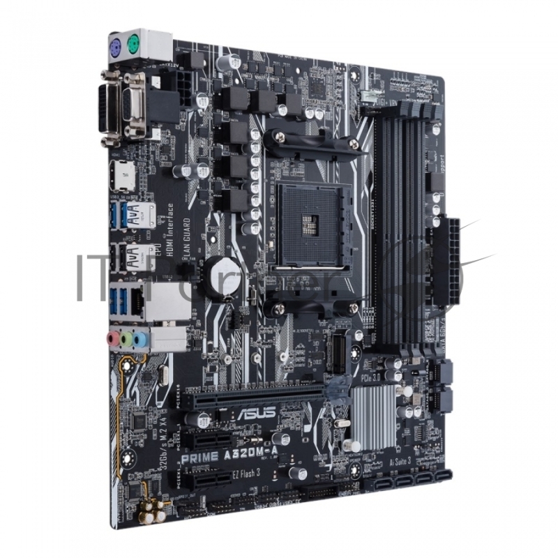Материнская плата Asus PRIME A320M-A Soc-AM4 AMD A320 4xDDR4 mATX AC`97 8ch(7.1) GbLAN RAID+VGA+DVI+HDMI