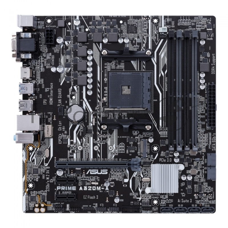 Материнская плата Asus PRIME A320M-A Soc-AM4 AMD A320 4xDDR4 mATX AC`97 8ch(7.1) GbLAN RAID+VGA+DVI+HDMI