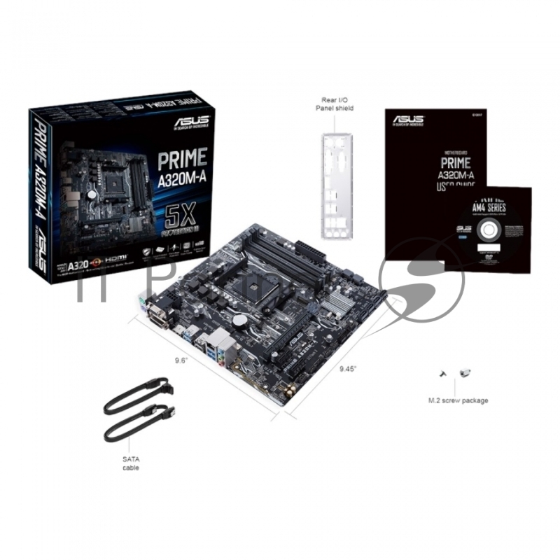 Материнская плата Asus PRIME A320M-A Soc-AM4 AMD A320 4xDDR4 mATX AC`97 8ch(7.1) GbLAN RAID+VGA+DVI+HDMI