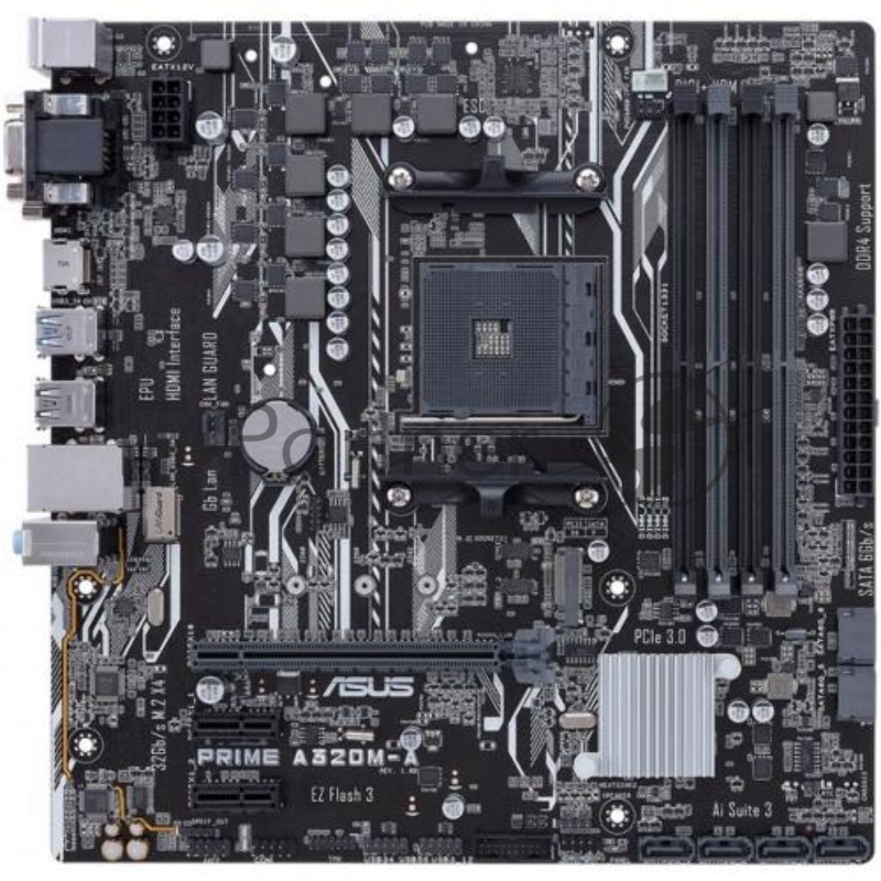 Материнская плата Asus PRIME A320M-A Soc-AM4 AMD A320 4xDDR4 mATX AC`97 8ch(7.1) GbLAN RAID+VGA+DVI+HDMI