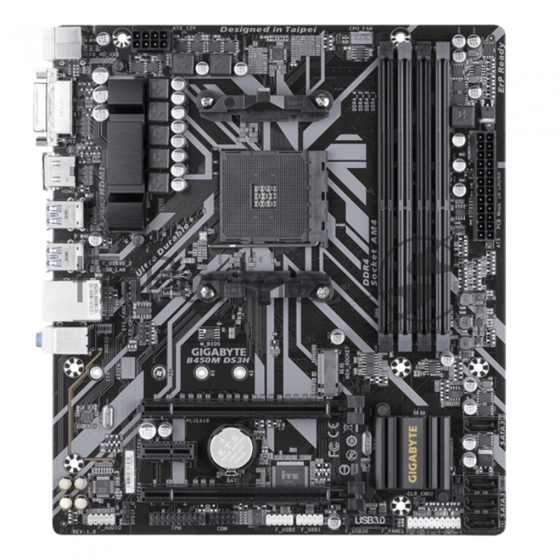Материнская плата Gigabyte AMD B450 SAM4 MATX B450M DS3H