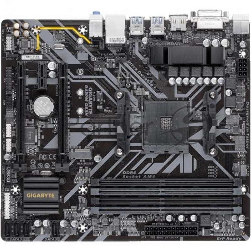 Материнская плата Gigabyte AMD B450 SAM4 MATX B450M DS3H