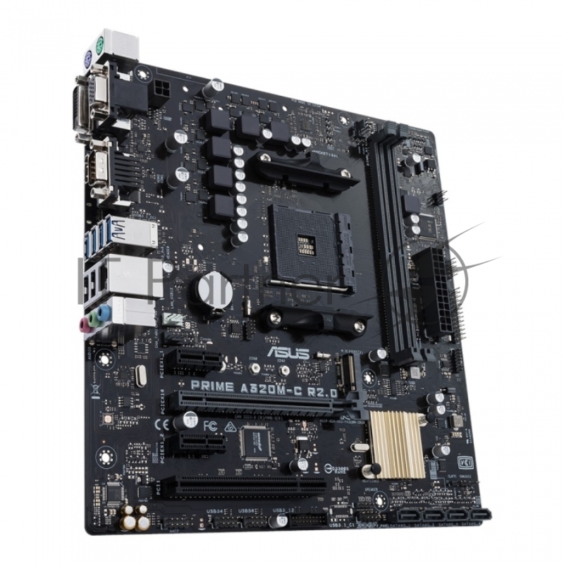Материнская плата Asus PRIME A320M-C R2.0 Soc-AM4 AMD A320 2xDDR4 mATX AC`97 8ch(7.1) GbLAN RAID+VGA+DVI+HDMI