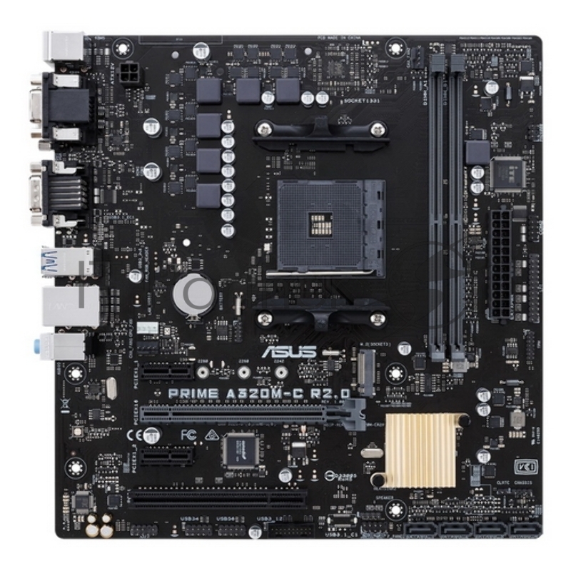 Материнская плата Asus PRIME A320M-C R2.0 Soc-AM4 AMD A320 2xDDR4 mATX AC`97 8ch(7.1) GbLAN RAID+VGA+DVI+HDMI