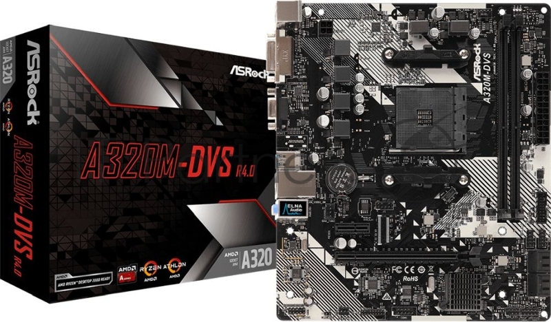 Материнская плата ASRock A320M-DVS R4.0 AMD A320 SAM4 MATX