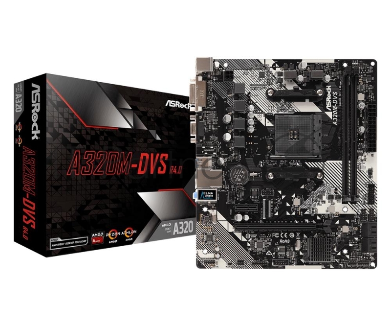Материнская плата ASRock A320M-DVS R4.0 AMD A320 SAM4 MATX