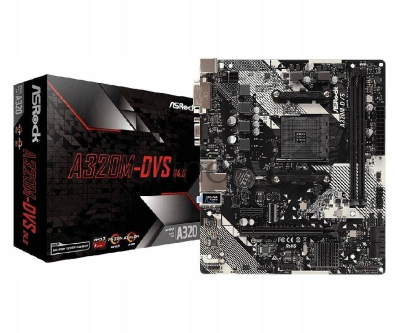 Материнская плата ASRock A320M-DVS R4.0 AMD A320 SAM4 MATX