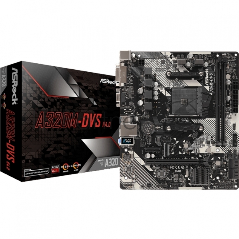 Материнская плата ASRock A320M-DVS R4.0 AMD A320 SAM4 MATX