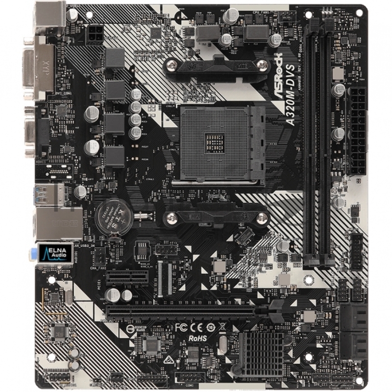 Материнская плата ASRock A320M-DVS R4.0 AMD A320 SAM4 MATX