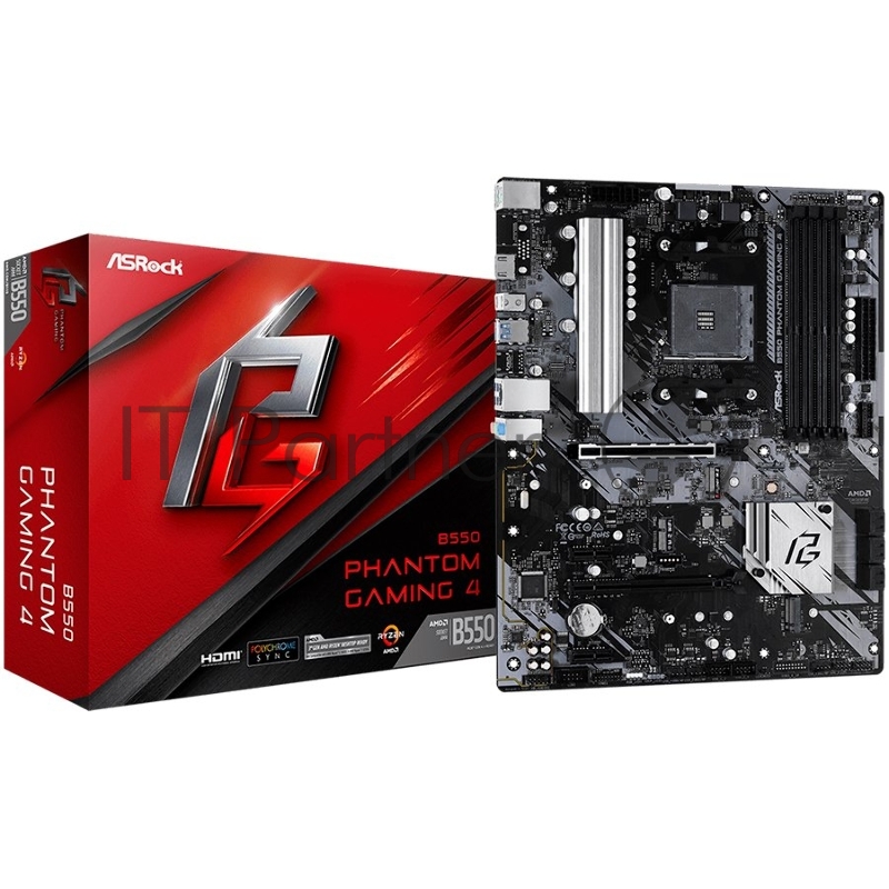 Плата материнская Asrock Asrock B550 PHANTOM GAMING 4, AM4, AMD B550, ATX, BOX
