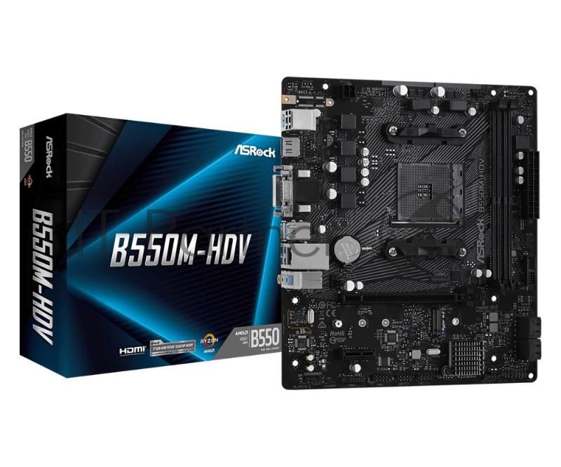 Материнская плата Asrock B550M-HDV Soc-AM4 AMD B550 2xDDR4 mATX AC`97 8ch(7.1) GbLAN RAID+VGA+DVI+HDMI