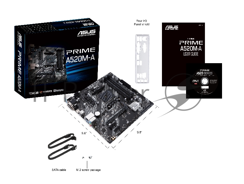 Материнская плата Asus PRIME A520M-A Soc-AM4 AMD A520 4xDDR4 mATX AC`97 8ch(7.1) GbLAN RAID+VGA+DVI+HDMI