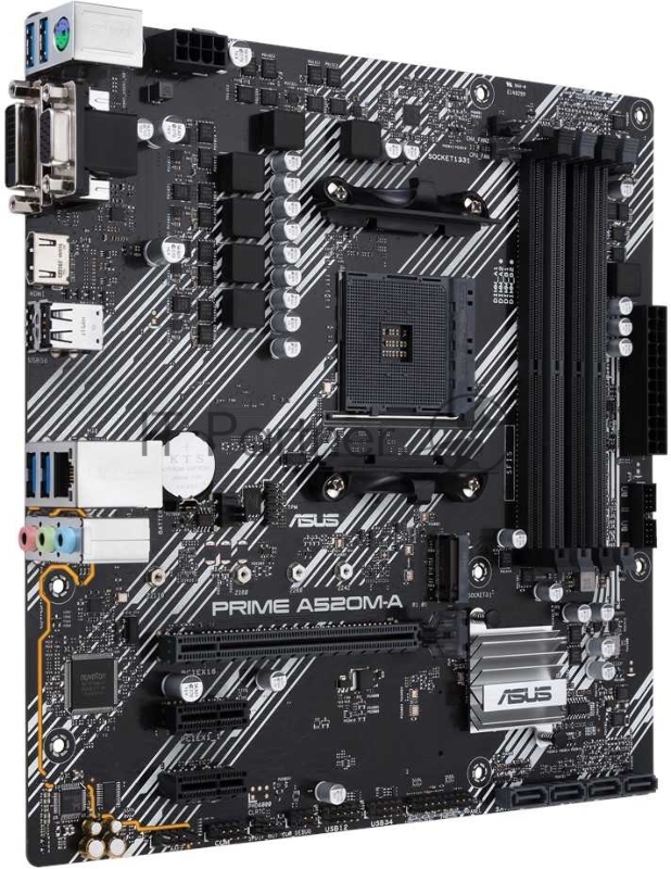 Материнская плата Asus PRIME A520M-A Soc-AM4 AMD A520 4xDDR4 mATX AC`97 8ch(7.1) GbLAN RAID+VGA+DVI+HDMI