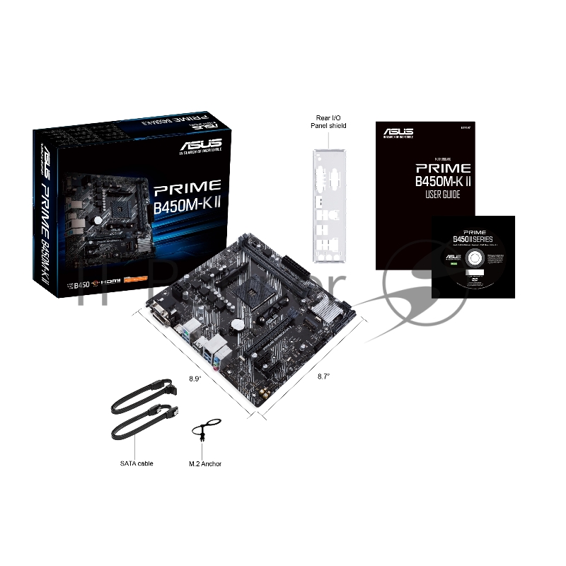 Материнская плата Asus PRIME B450M-K II Soc-AM4 AMD B450 2xDDR4 mATX AC`97 8ch(7.1) GbLAN RAID+VGA+DVI+HDMI