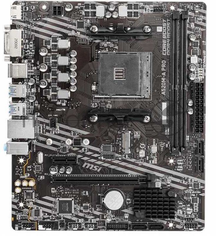 Материнская плата MSI A520M-A PRO Soc-AM4 AMD A520 2xDDR4 mATX AC`97 8ch(7.1) GbLAN RAID+DVI+HDMI