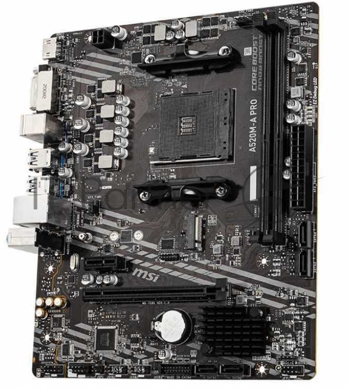 Материнская плата MSI A520M-A PRO Soc-AM4 AMD A520 2xDDR4 mATX AC`97 8ch(7.1) GbLAN RAID+DVI+HDMI