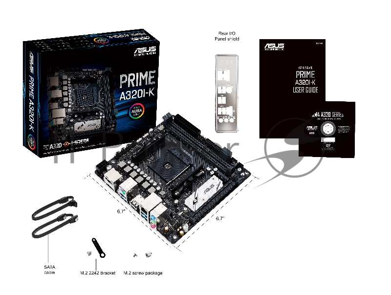 Материнская плата Asus PRIME A320I-K Soc-AM4 AMD A320 2xDDR4 mini-ITX AC`97 8ch(7.1) GbLAN RAID+HDMI+DP