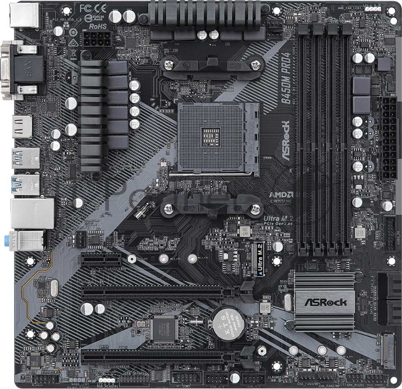 Материнская плата ASRock B450M PRO4 R2.0 AMD B450 SAM4 MATX